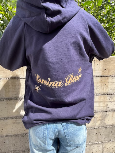 Lumina Bear "Ocean Beach" Hoodie in Metallic Gold/Pacific